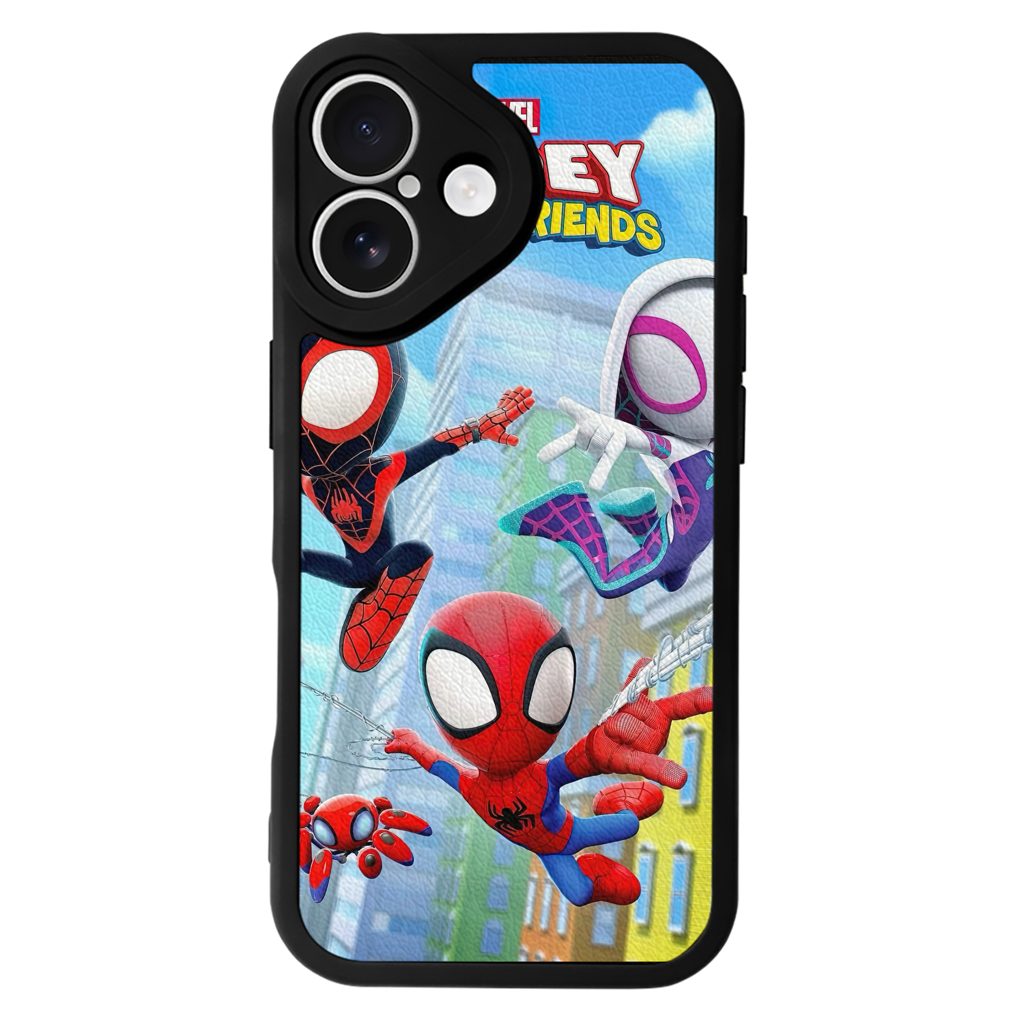 （画像用） Spider Man スパイダーマン 【iPhone 16シリーズ対応】シリコンスマホケース（レザー調） 材質：シリコン